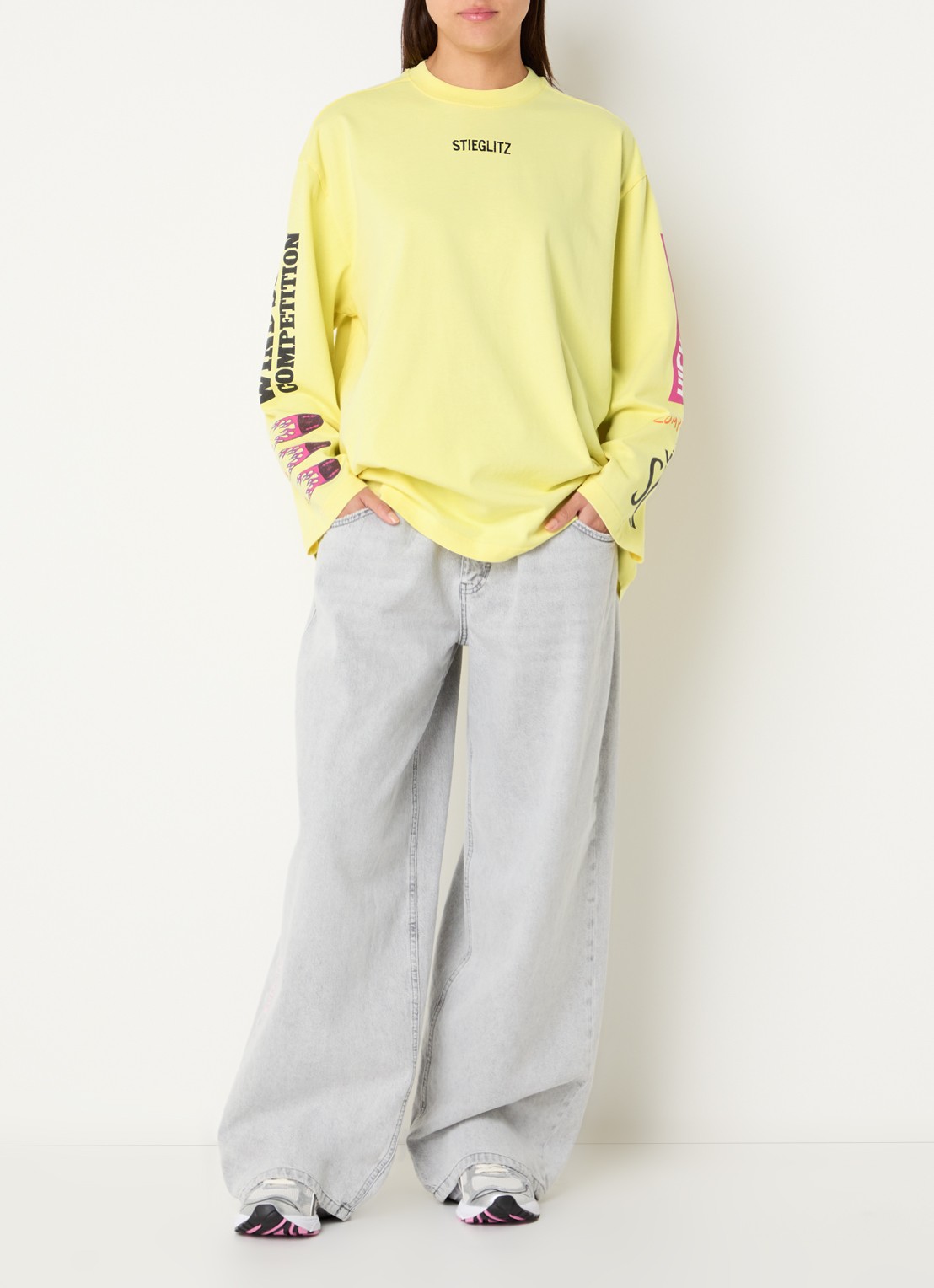 Stieglitz Monica longsleeve met logo- en backprint - voorkant 2 roze