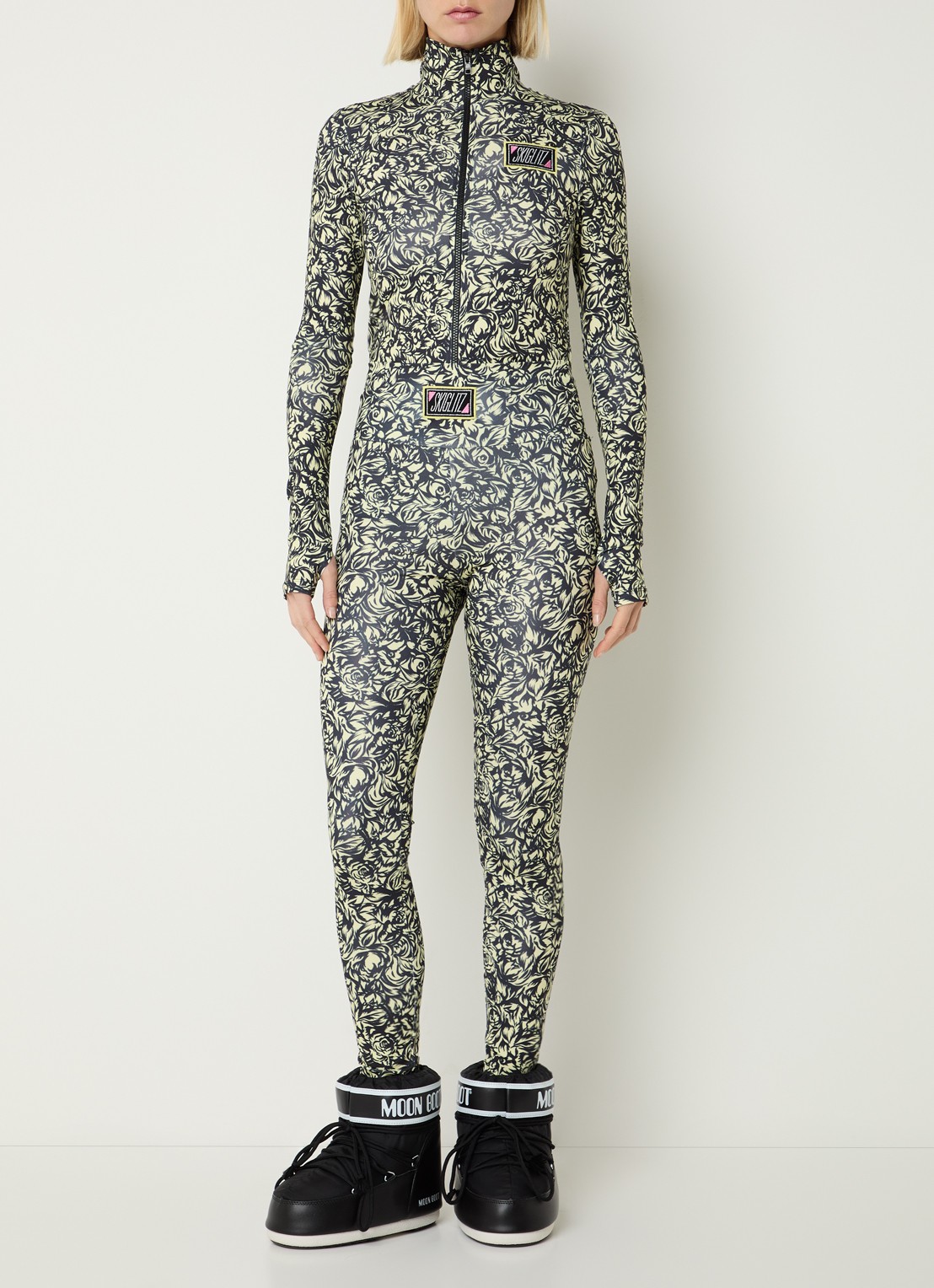 Stieglitz Noor high waist legging met print - voorkant 4 geel
