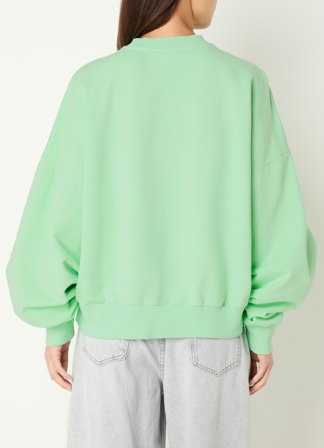 Stieglitz Novia oversized sweater met logoborduring - achterkant mint