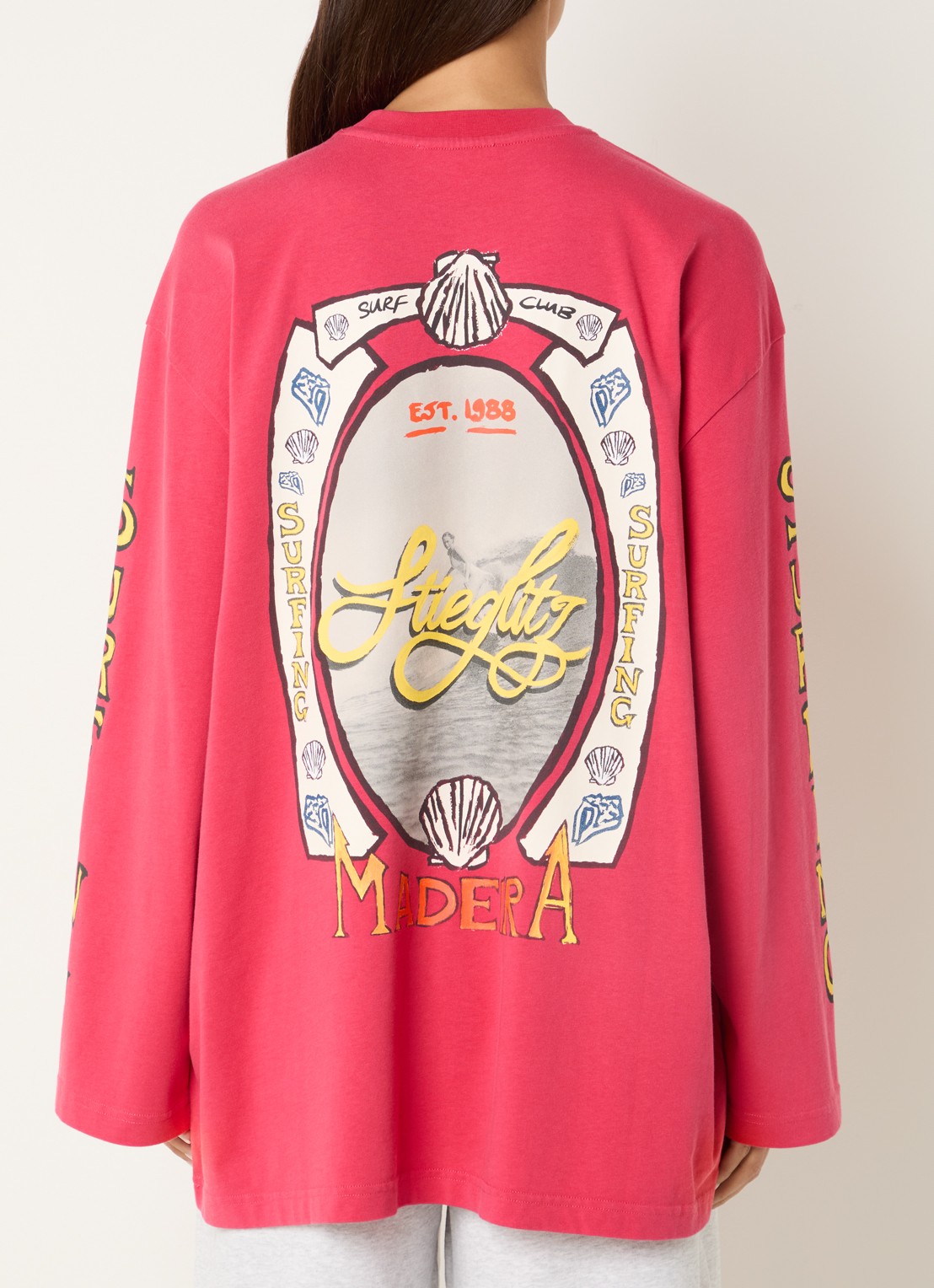 Stieglitz Safira longsleeve met logo- en backprint - detail 2 rood