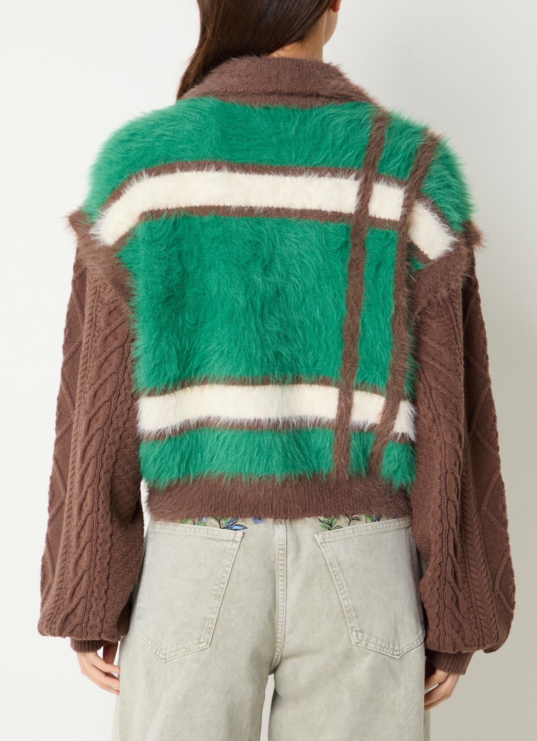 Stieglitz Santo sweater met halve rits - achterkant 3 groen
