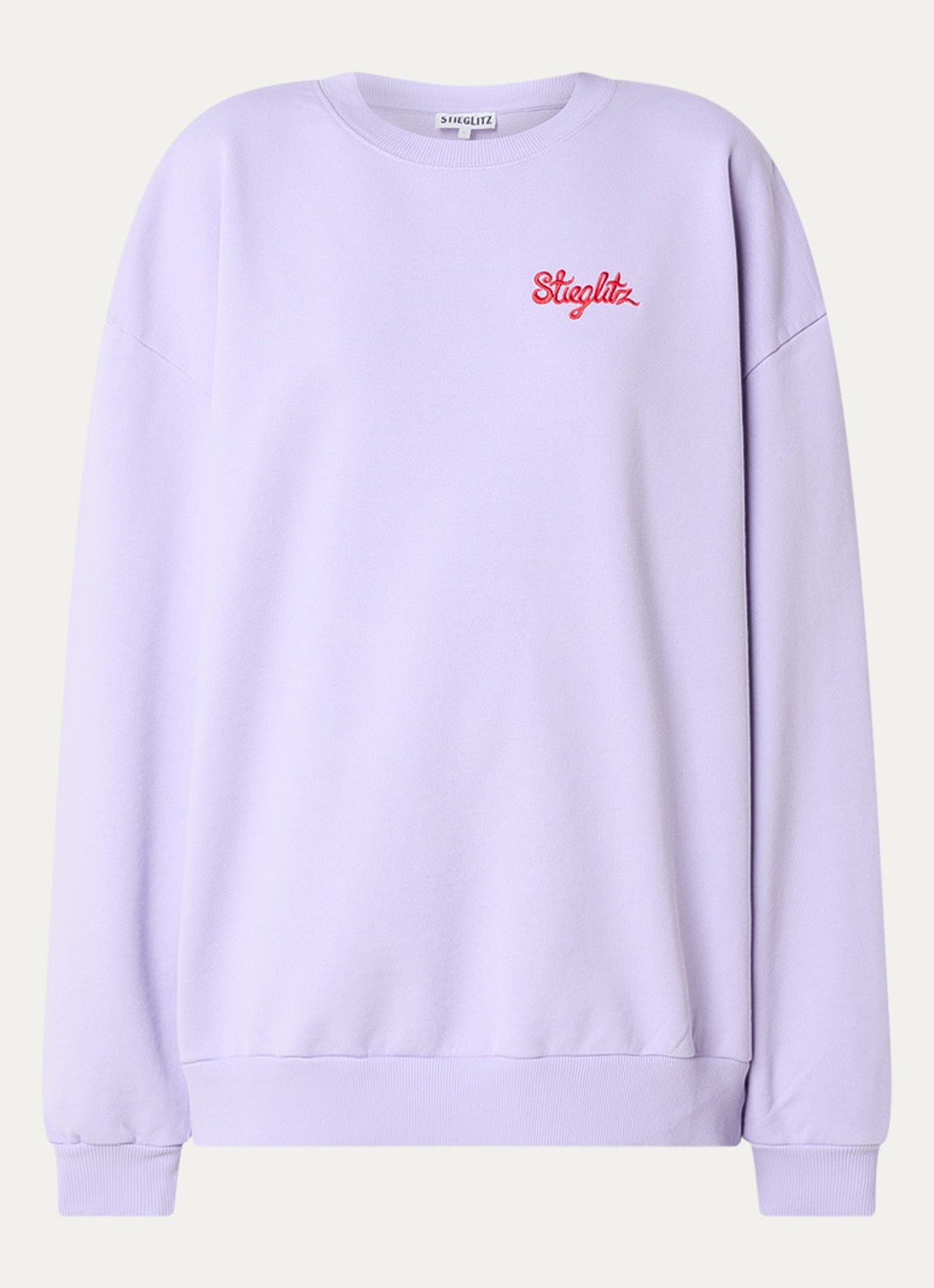 Stieglitz Senna sweater met logo- en backprint - voorkant 2 lila