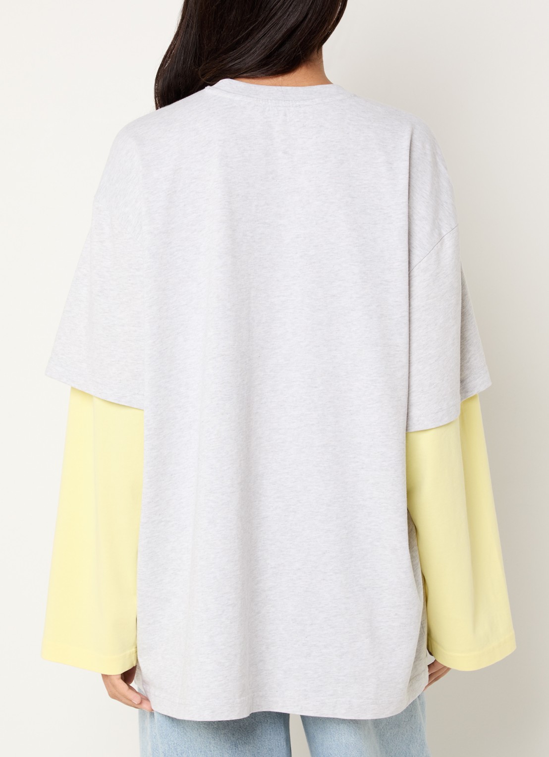 Stieglitz Stan longsleeve met logo - achterkant 3 geel