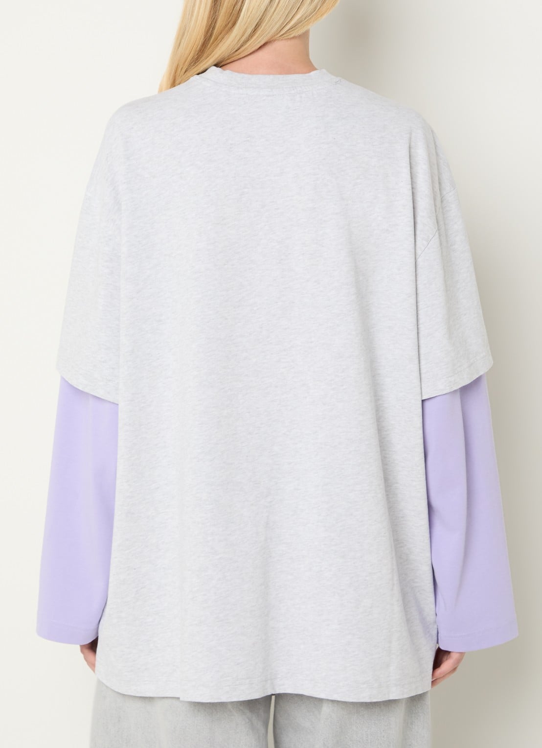 Stieglitz Stan longsleeve met logo - achterkant lavendel