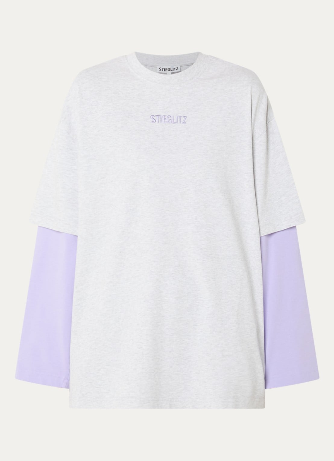 Stieglitz Stan longsleeve met logo - voorkant 2 lavendel