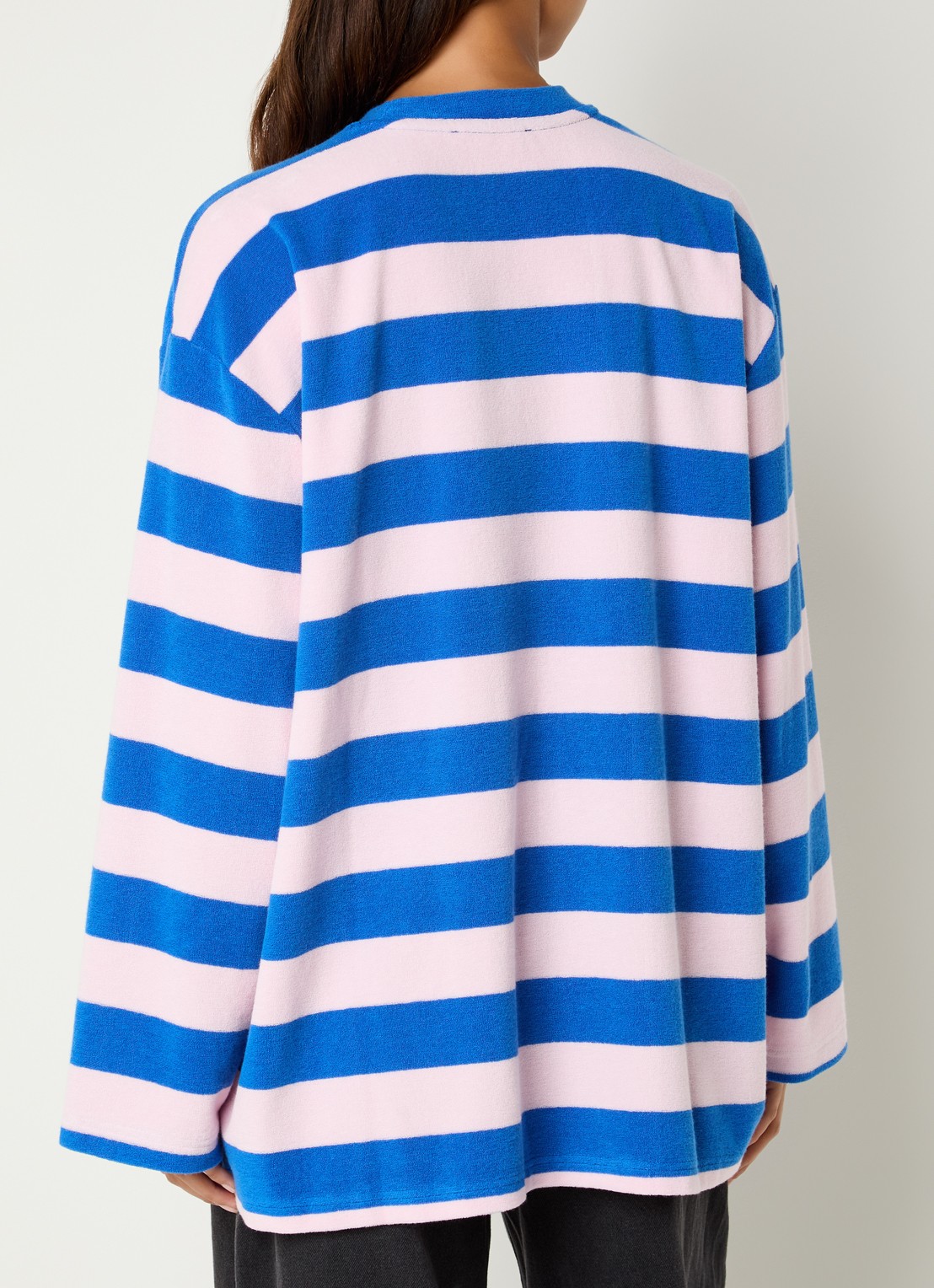 Stieglitz Stina longsleeve met streepprint en logo - achterkant 2 blauw