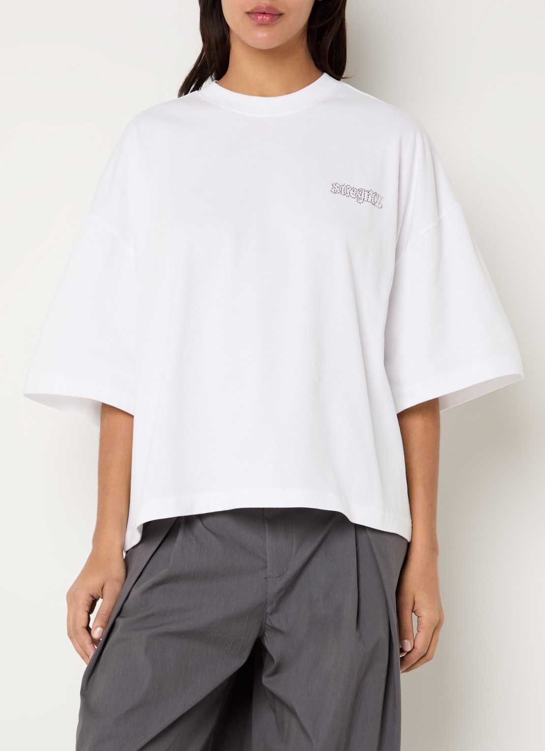 Stieglitz T-shirt met front- en backprint - achterkant wit