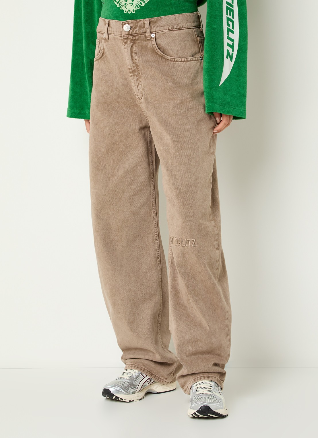 Stieglitz Teresa high waist loose fit jeans met steekzakken - detail 2 bruin