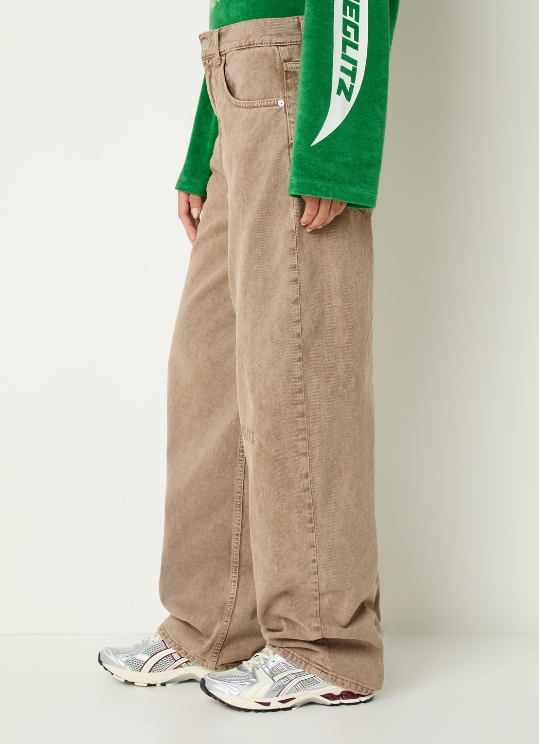 Stieglitz Teresa high waist loose fit jeans met steekzakken - detail 3 bruin