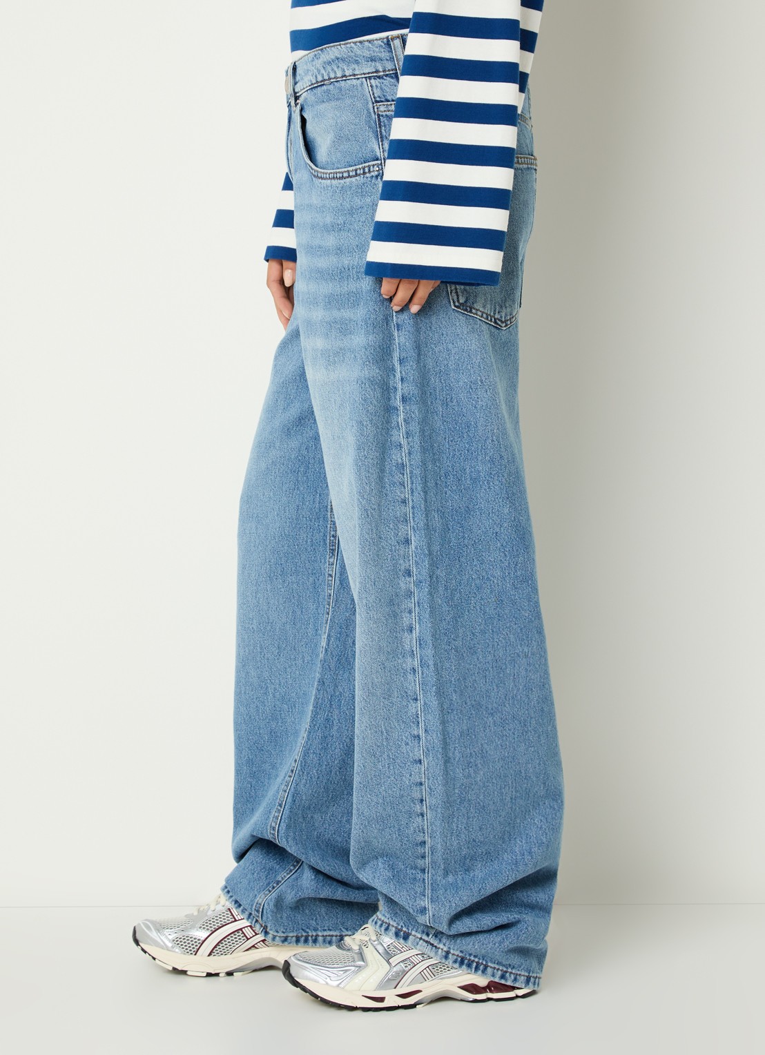 Stieglitz Teresa high waist loose fit jeans met steekzakken - detail 3 donkerblauw