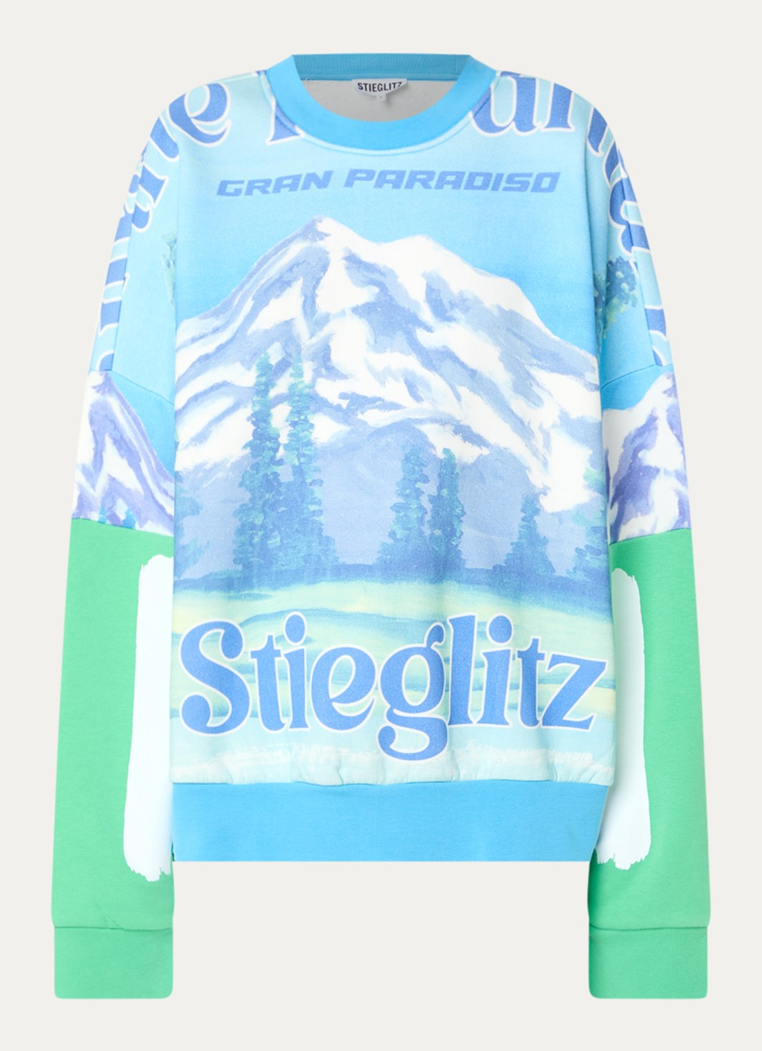 Stieglitz Xavina sweater met print - voorkant 3 lichtblauw