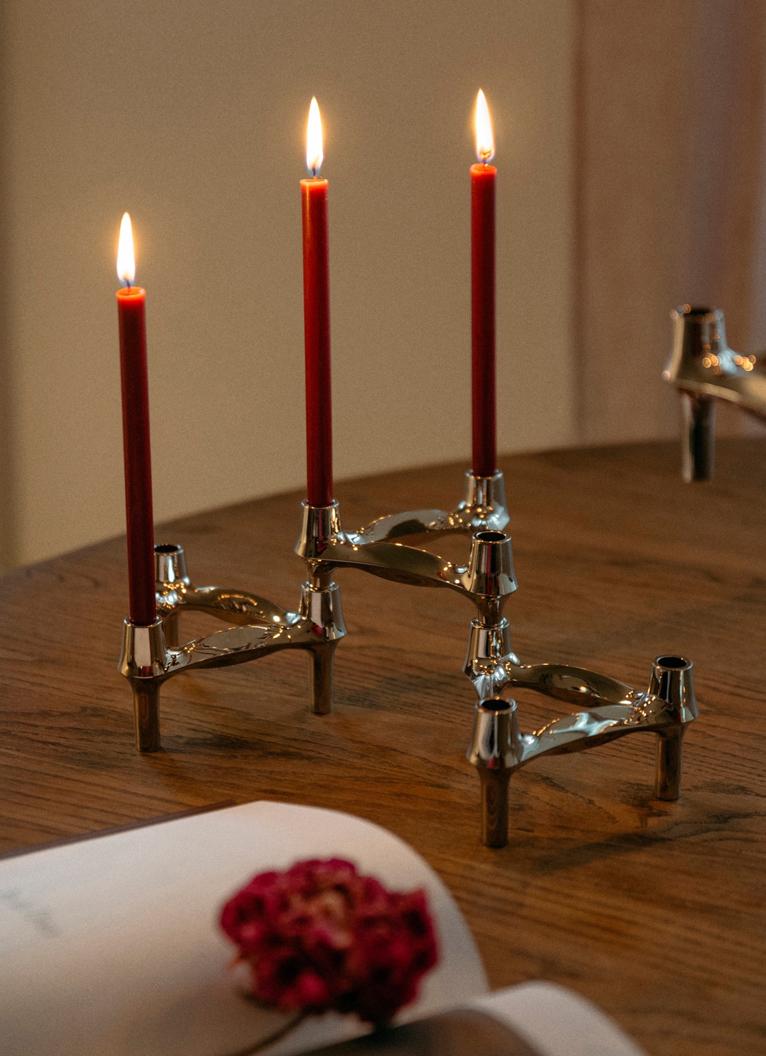 STOFF Nagel Dinerkaars 18 cm set van 12 - achterkant bordeauxrood