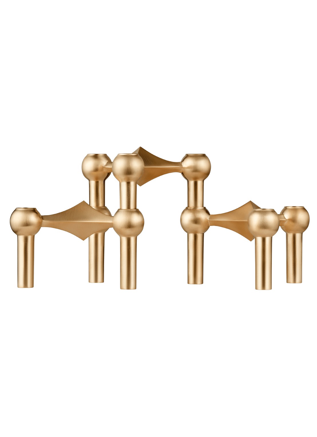 STOFF Nagel Kandelaar 6,9 cm set van 3 - voorkant goud