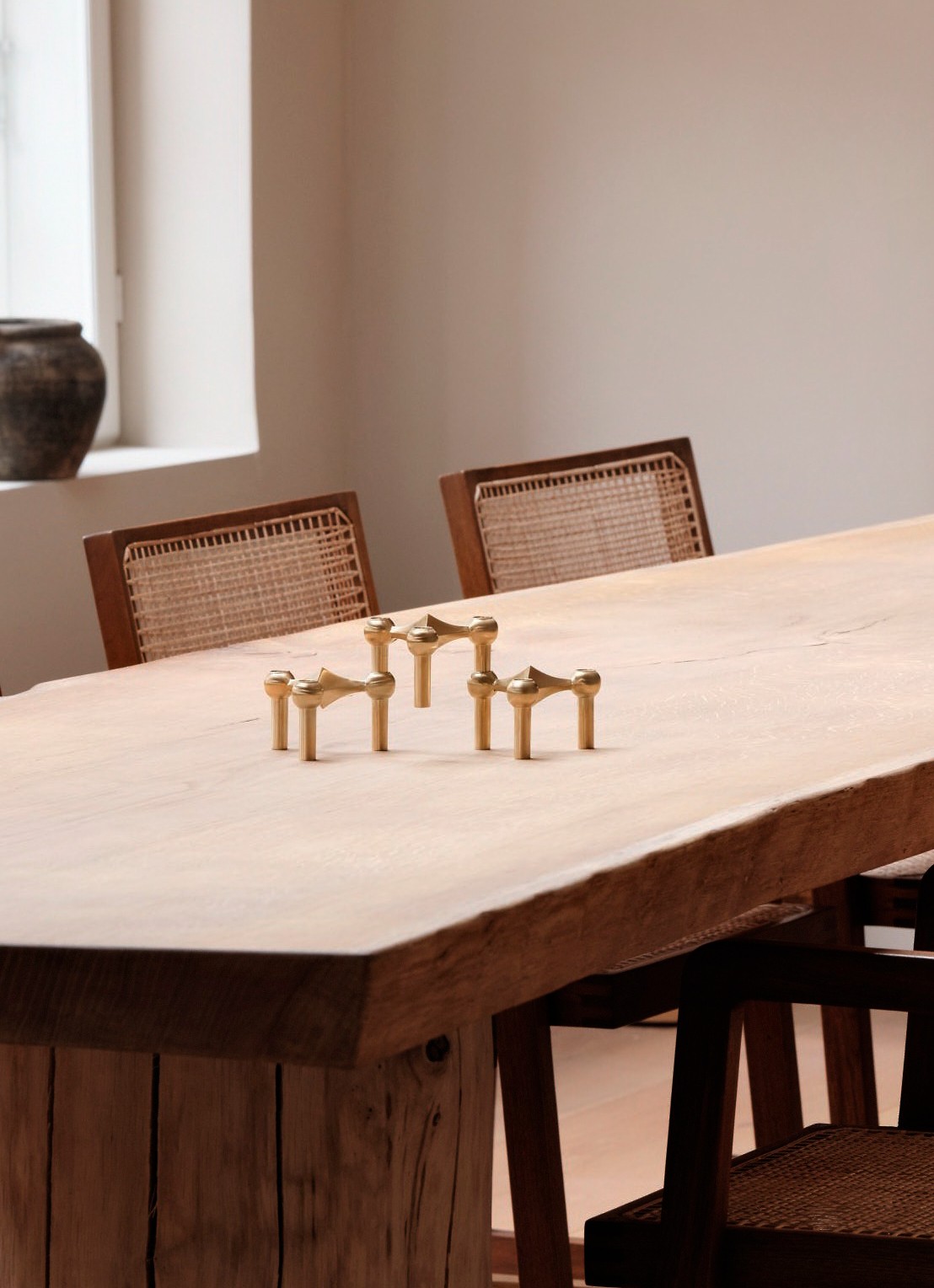 STOFF Nagel Kandelaar 6,9 cm set van 3 - voorkant 2 goud