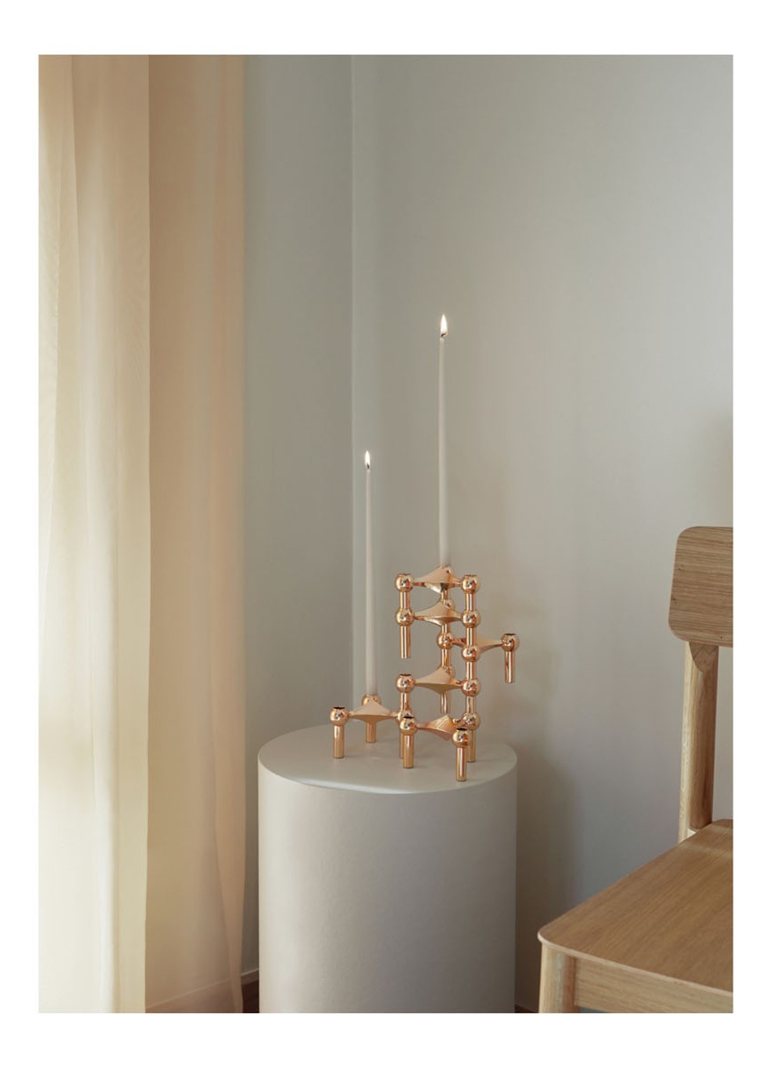 STOFF Nagel Nagel kandelaar 10,2 cm - voorkant 2 roségoud