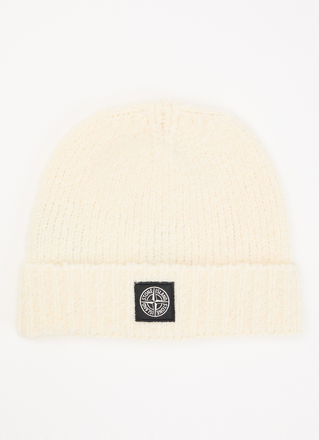 Stone Island 00001 muts in scheerwolblend - voorkant creme