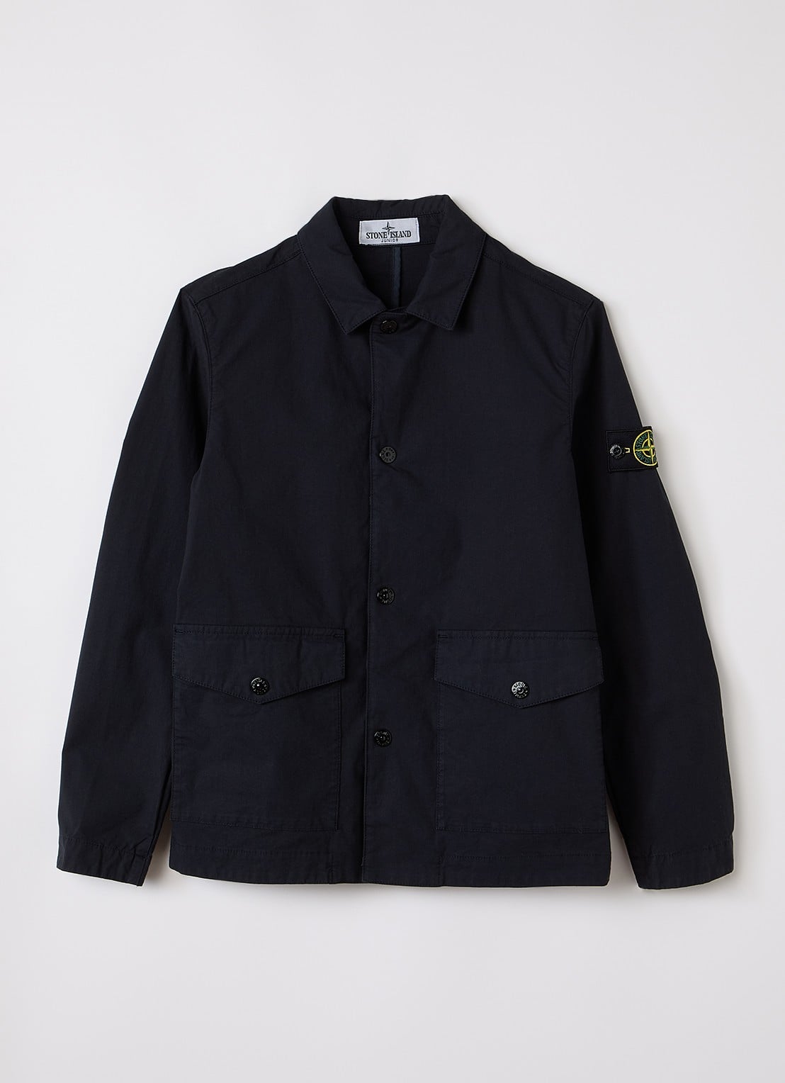 Stone Island 00001 overhemd met logo - voorkant 2 zwart