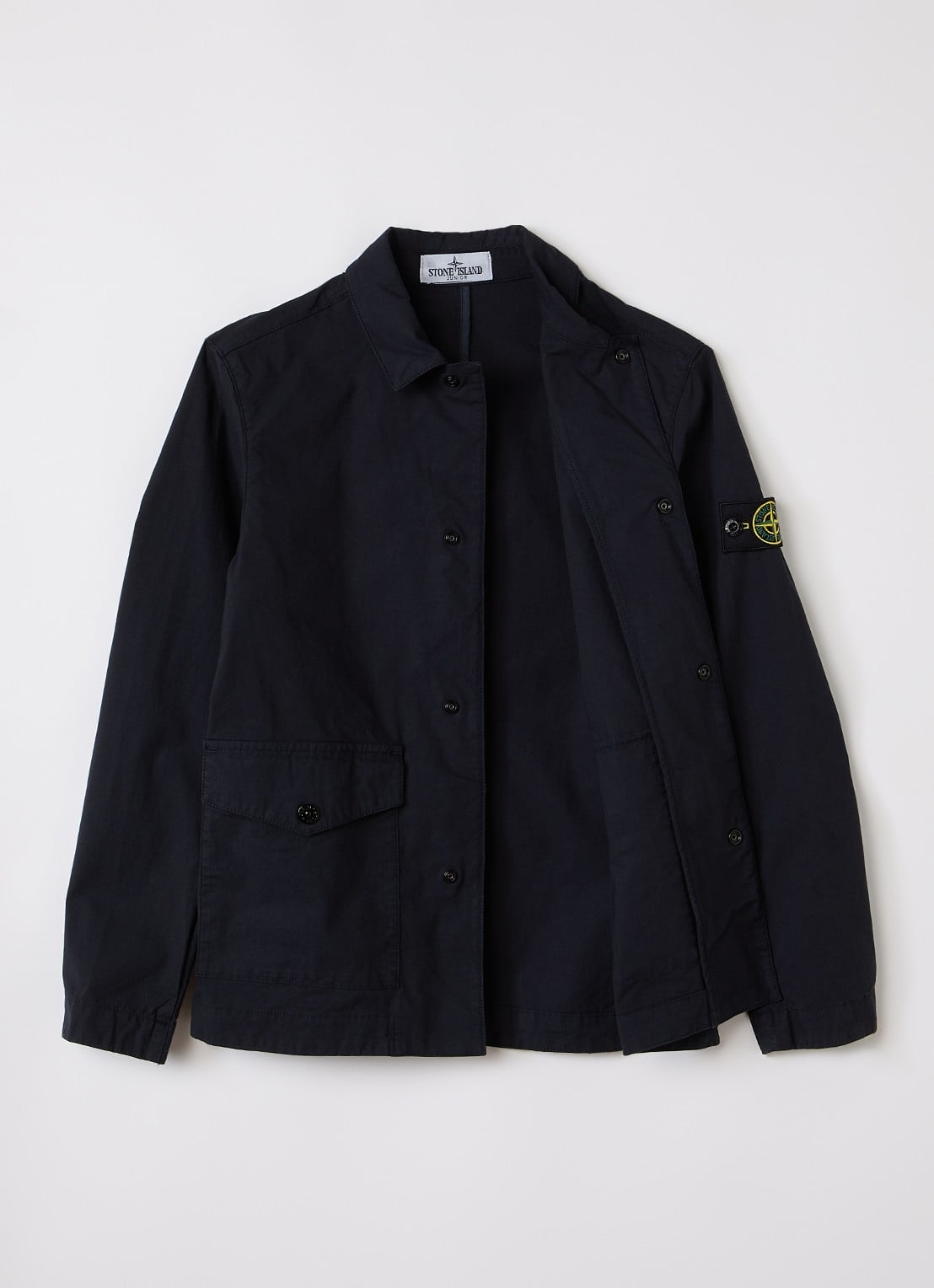 Stone Island 00001 overhemd met logo - voorkant 3 zwart
