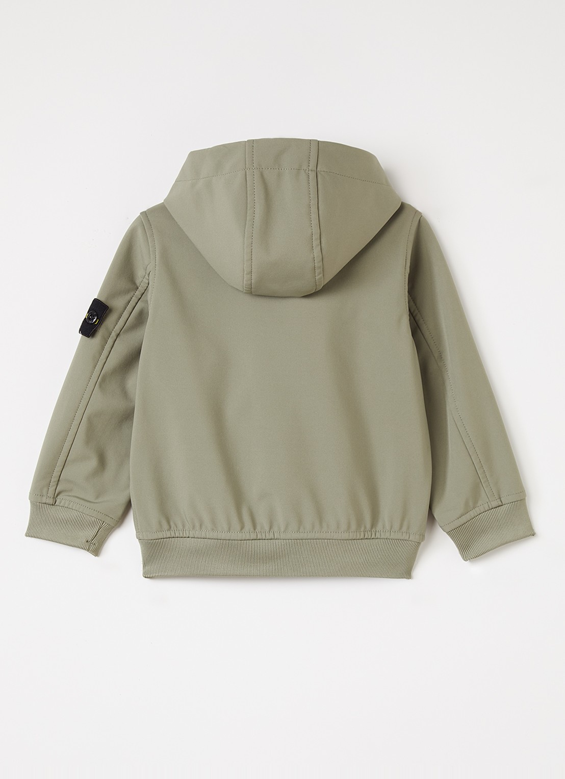 Stone Island 00001 softshell jack met logo - achterkant olijfgroen