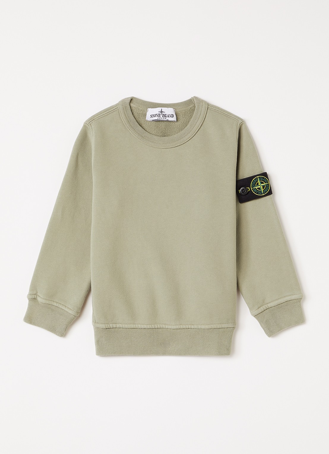 Stone Island 00001 sweater met logo - voorkant lindegroen