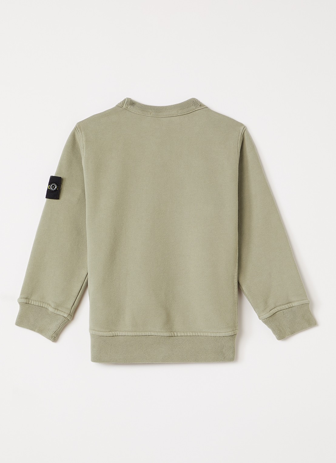 Stone Island 00001 sweater met logo - voorkant 2 lindegroen