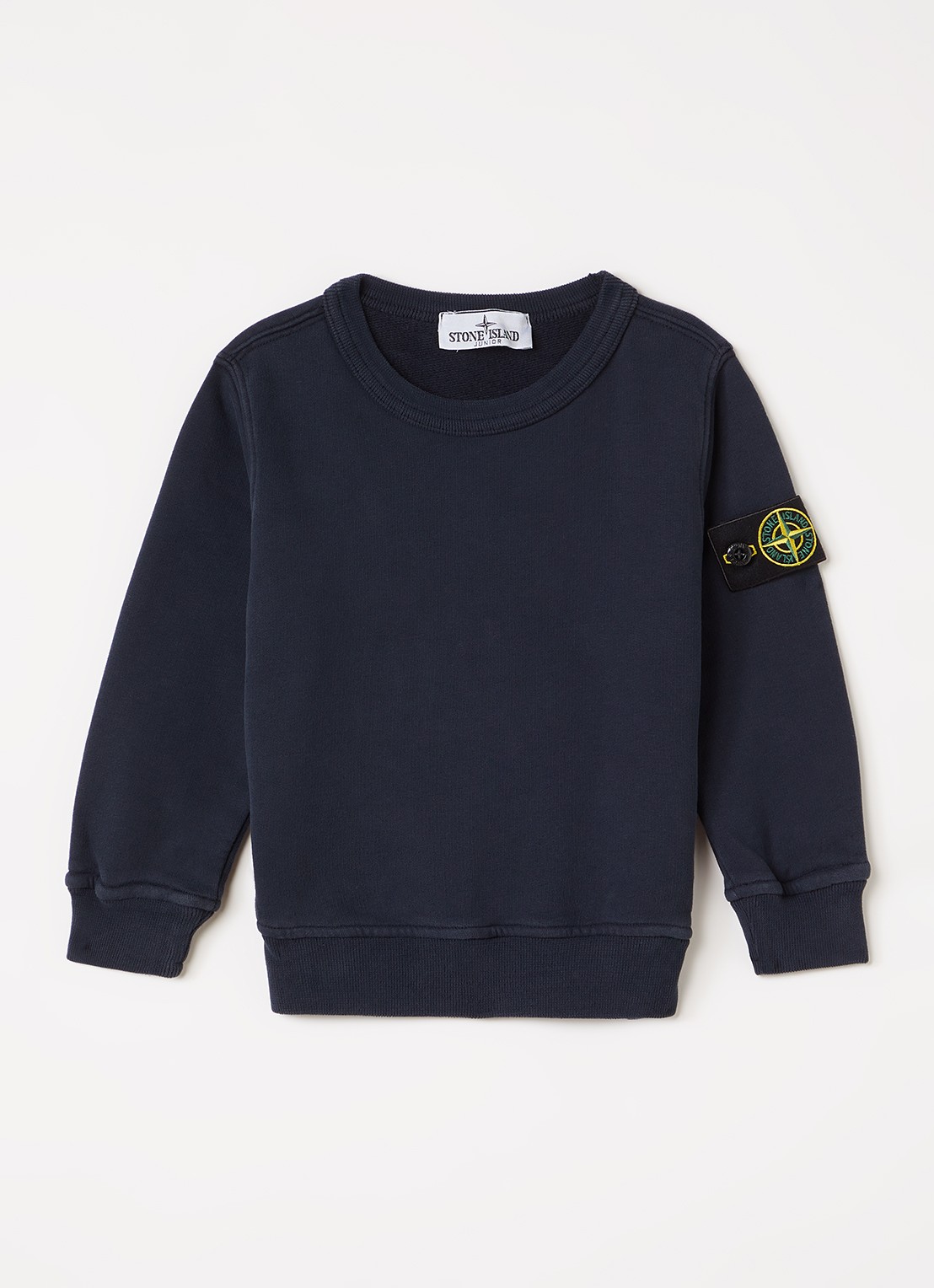 Stone Island 00001 sweater met logo - voorkant 2 donkerblauw