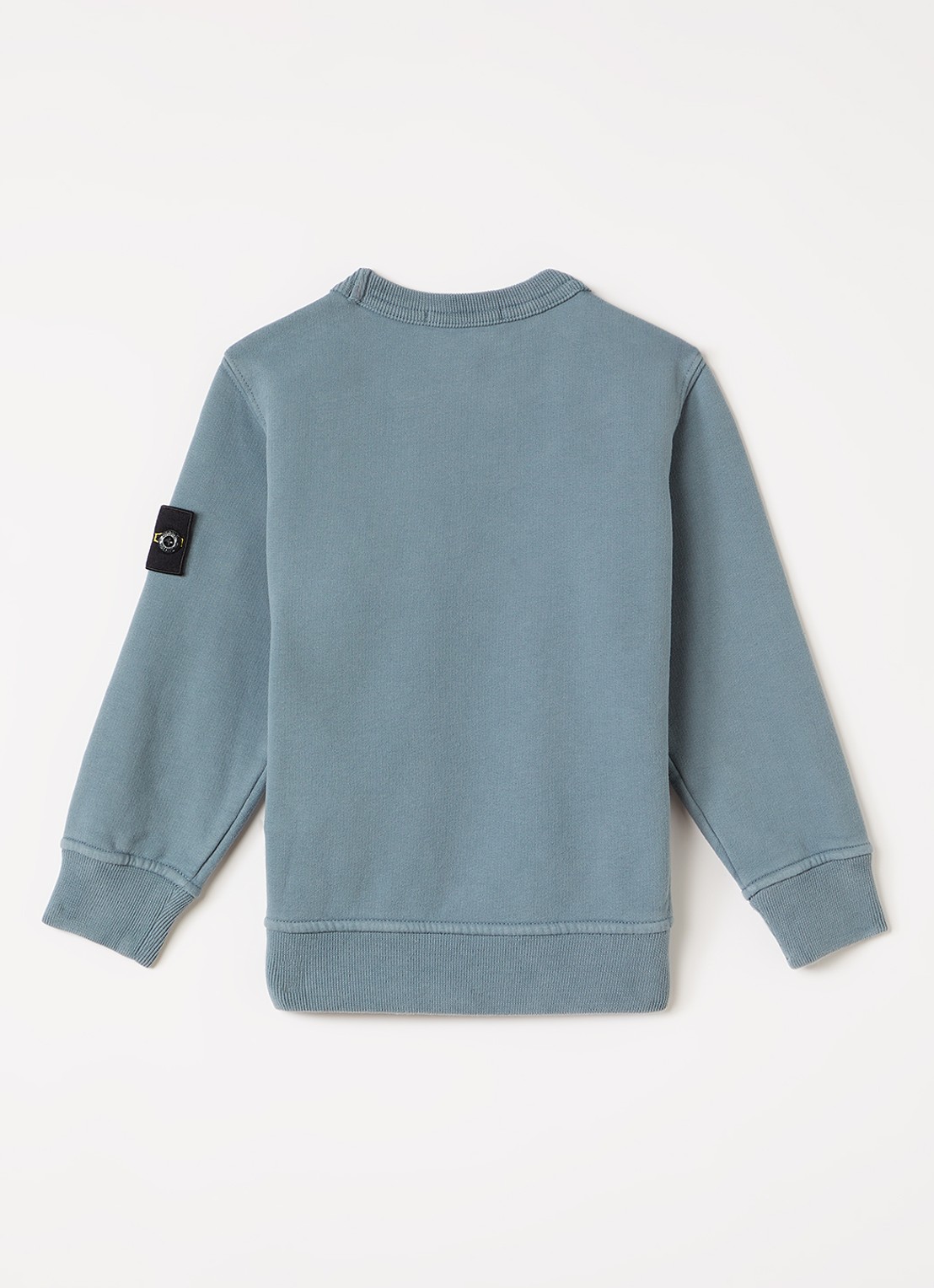 Stone Island 00001 sweater met logo - voorkant 2 staalblauw
