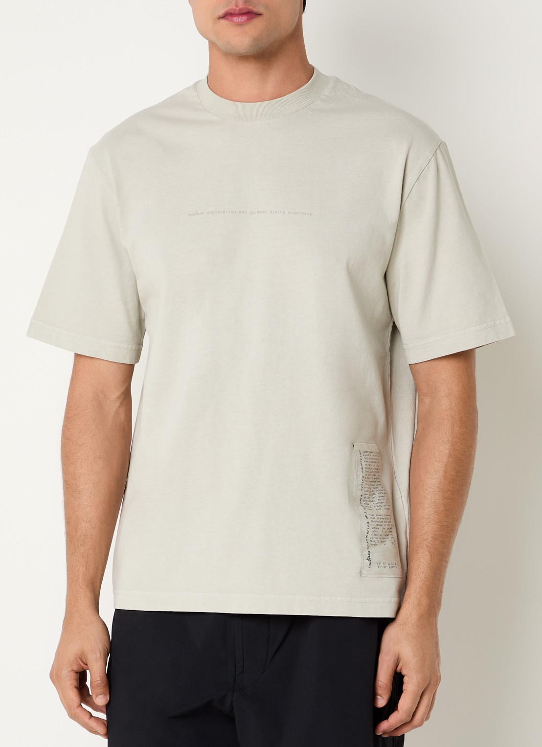 Stone Island 00001 T-shirt met logoprint - detail 2 lichtgrijs