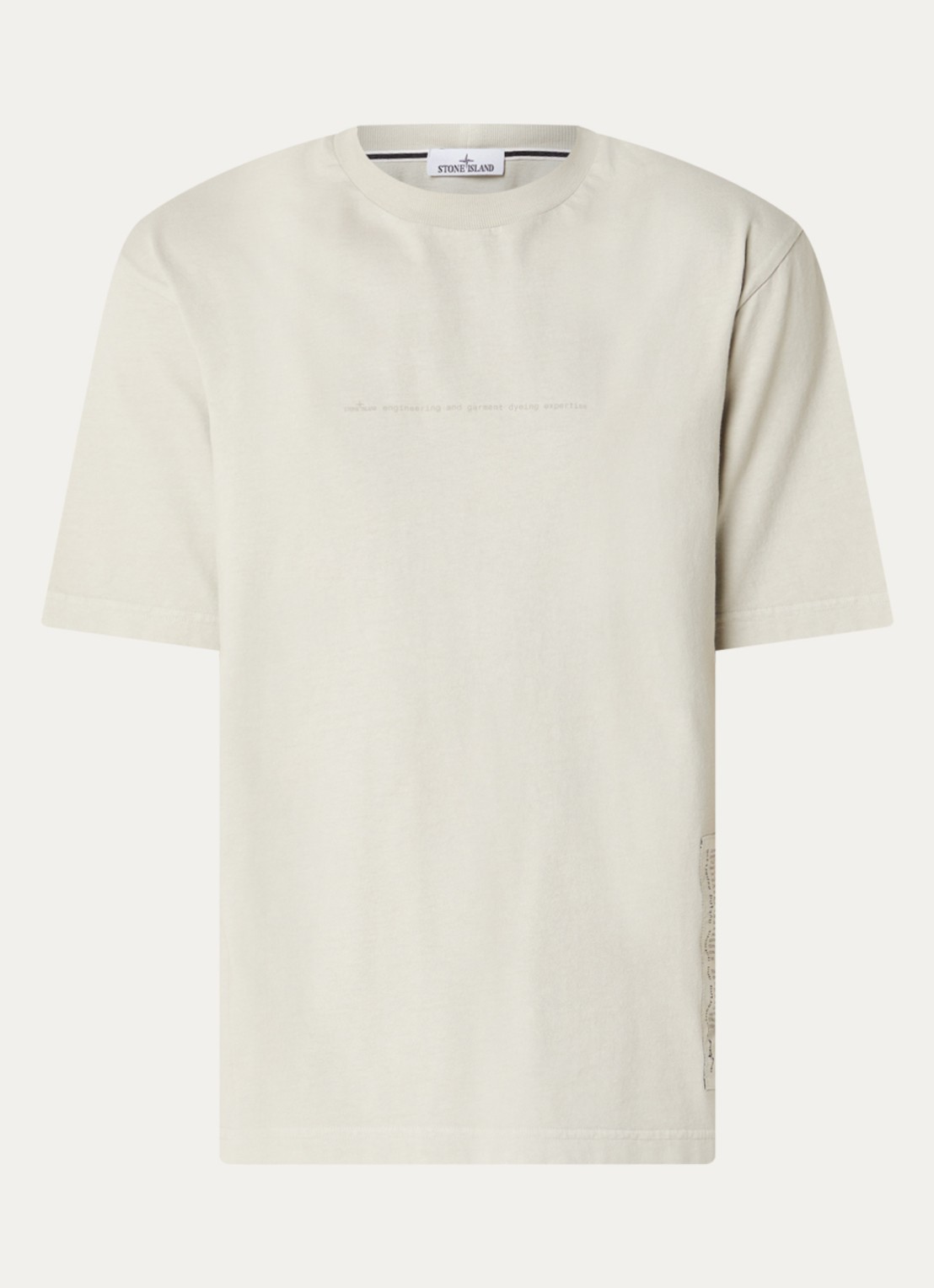 Stone Island 00001 T-shirt met logoprint - voorkant 4 lichtgrijs