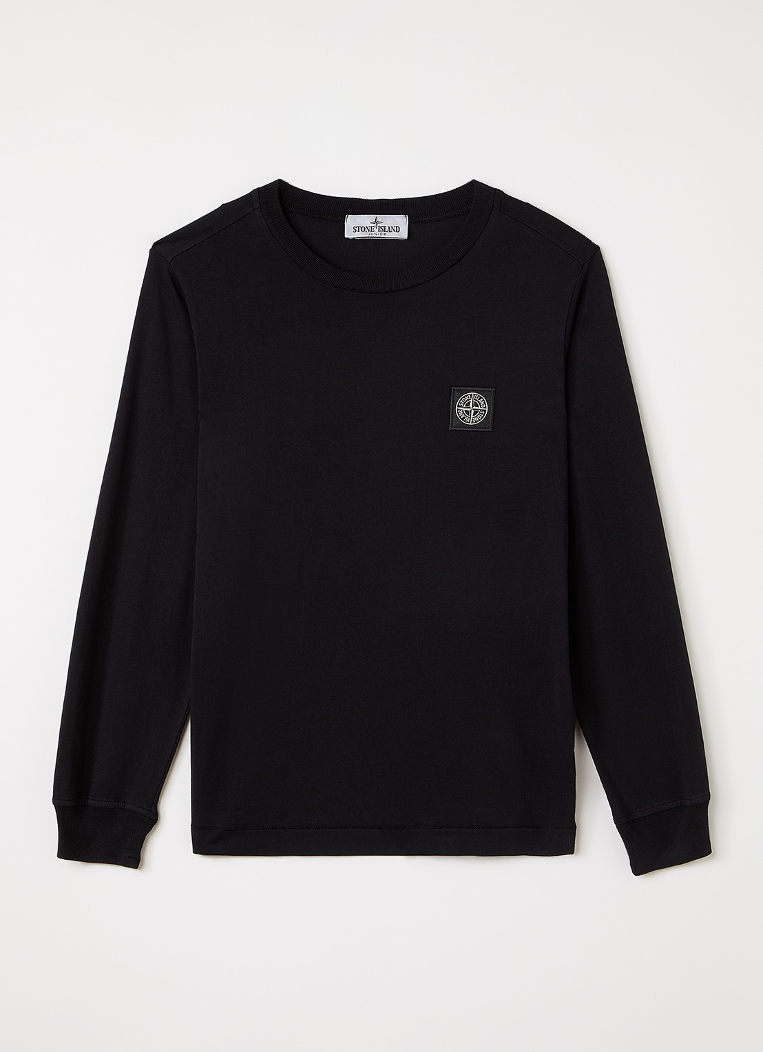 Stone Island 00002 Longsleeve met logo - voorkant 2 zwart