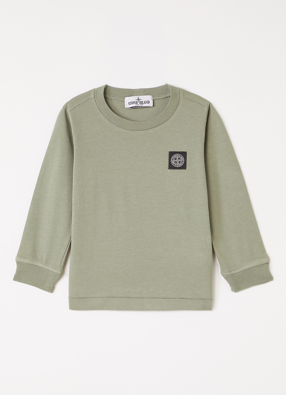 Stone Island 00002 longsleeve met logoborduring - voorkant 2 antraciet
