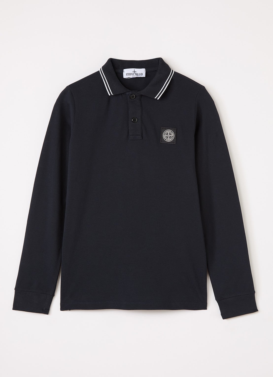 Stone Island 00002 polo met logoborduring - voorkant 2 donkerblauw