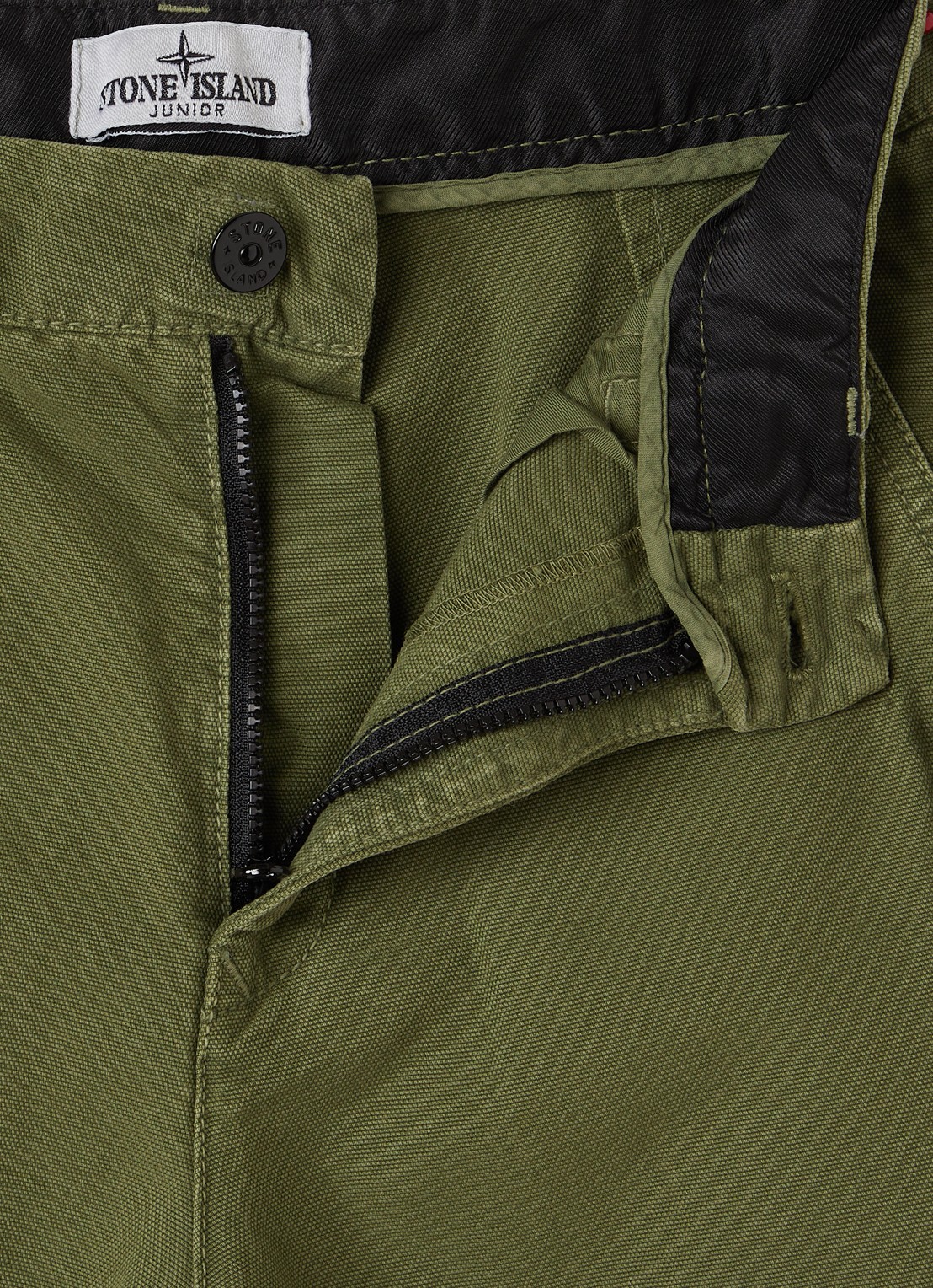 Stone Island 00002 slim fit chino met broekzakken - detail 3 legergroen
