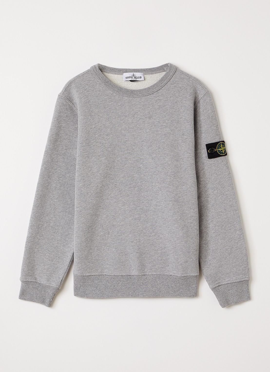 Stone Island 00002 sweater met logo - voorkant 2 grijsmele