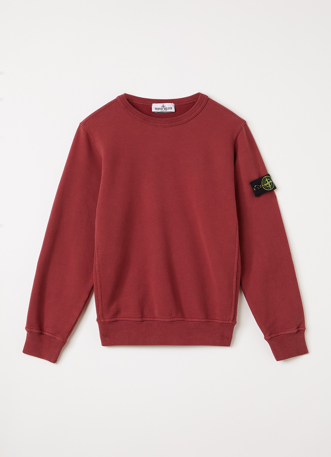 Stone Island 00002 sweater met logo - voorkant 2 steenrood