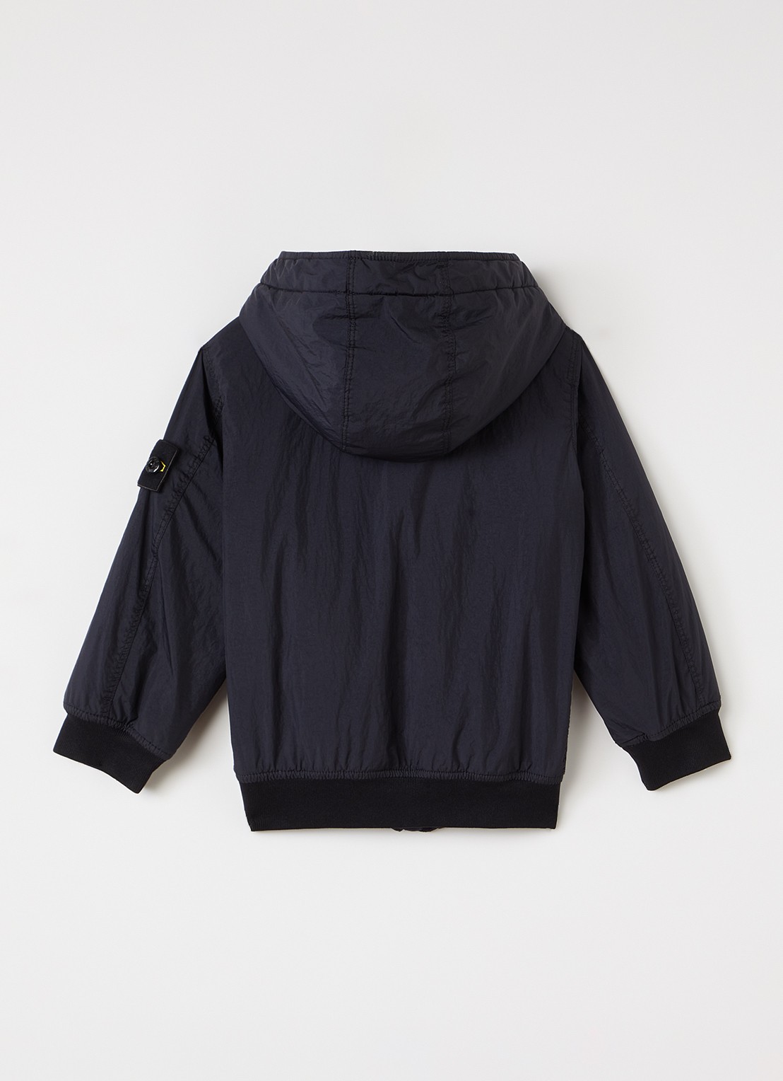 Stone Island 00003 gewatteerd jack met capuchon en ritszakken - achterkant donkerblauw