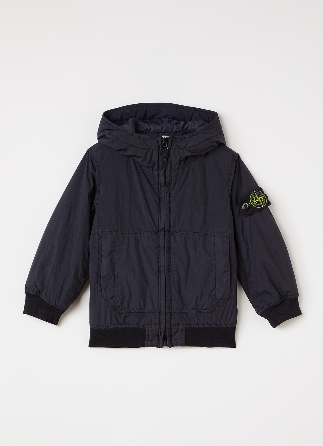 Stone Island 00003 gewatteerd jack met capuchon en ritszakken - voorkant 2 donkerblauw