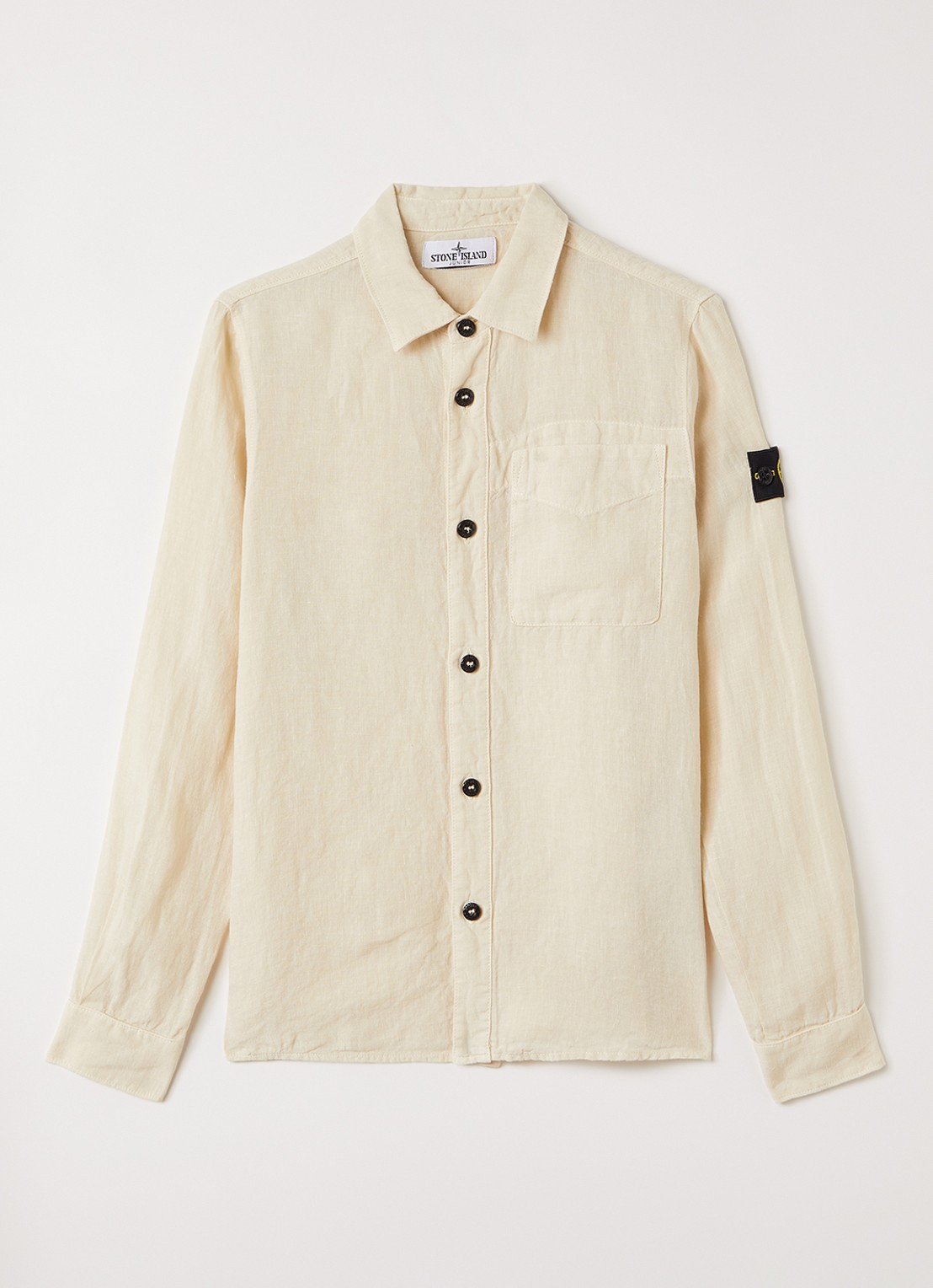 Stone Island 00003 overhemd van linnen - voorkant beige