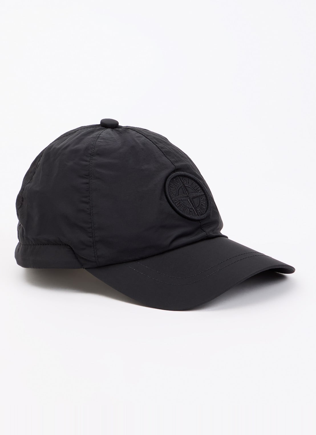 Stone Island 00003 pet met logoborduring - voorkant 2 zwart