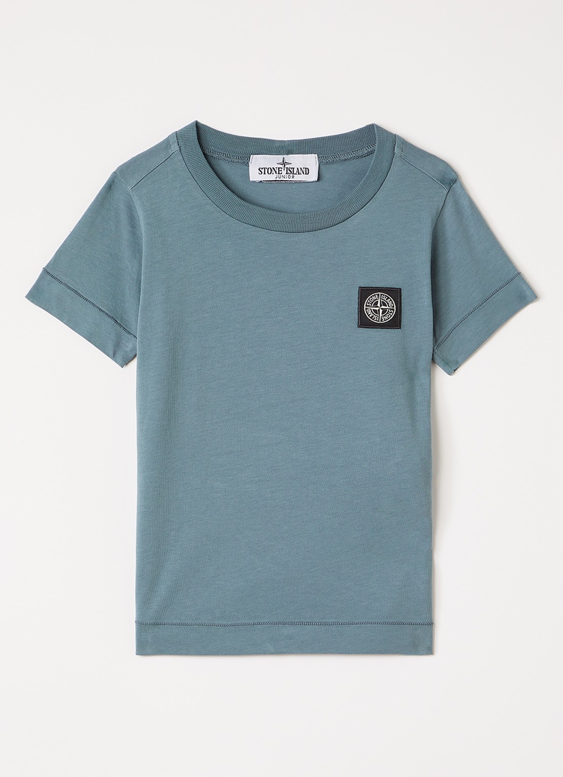 Stone Island 00003 T-shirt met logo - voorkant staalblauw