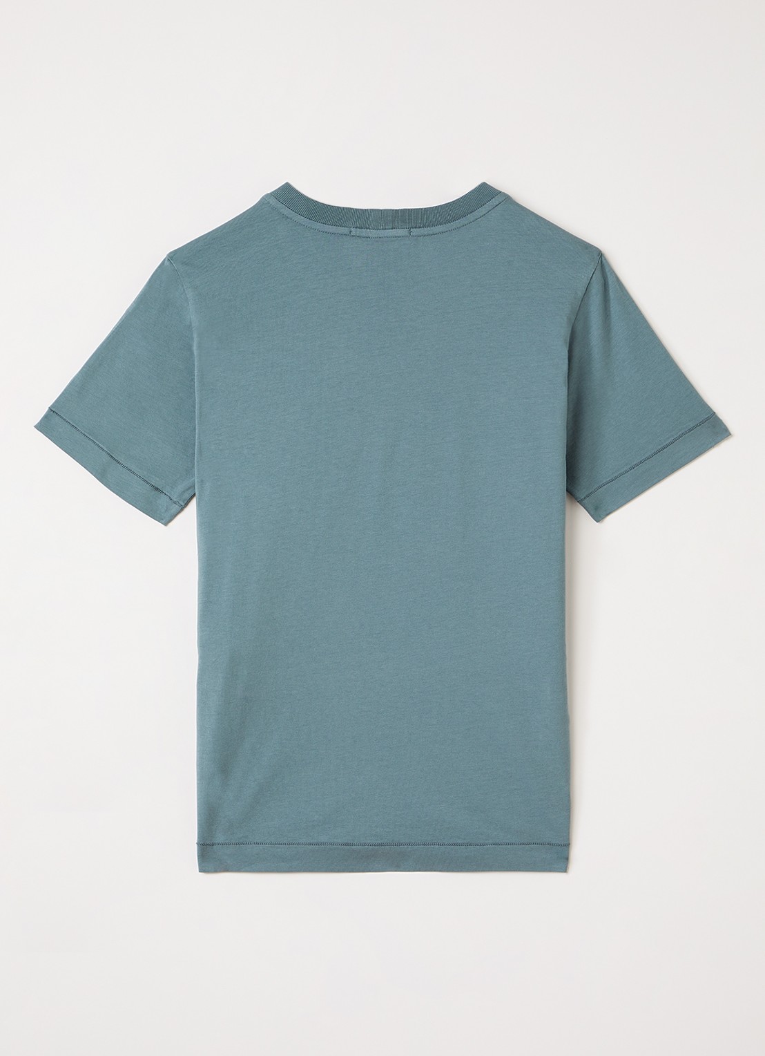 Stone Island 00003 T-shirt met logo - voorkant 2 staalblauw