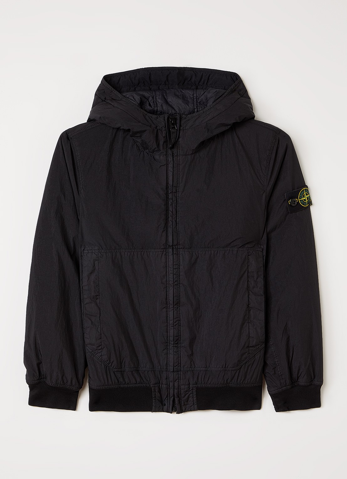 Stone Island 00003 windjack met logo - voorkant zwart