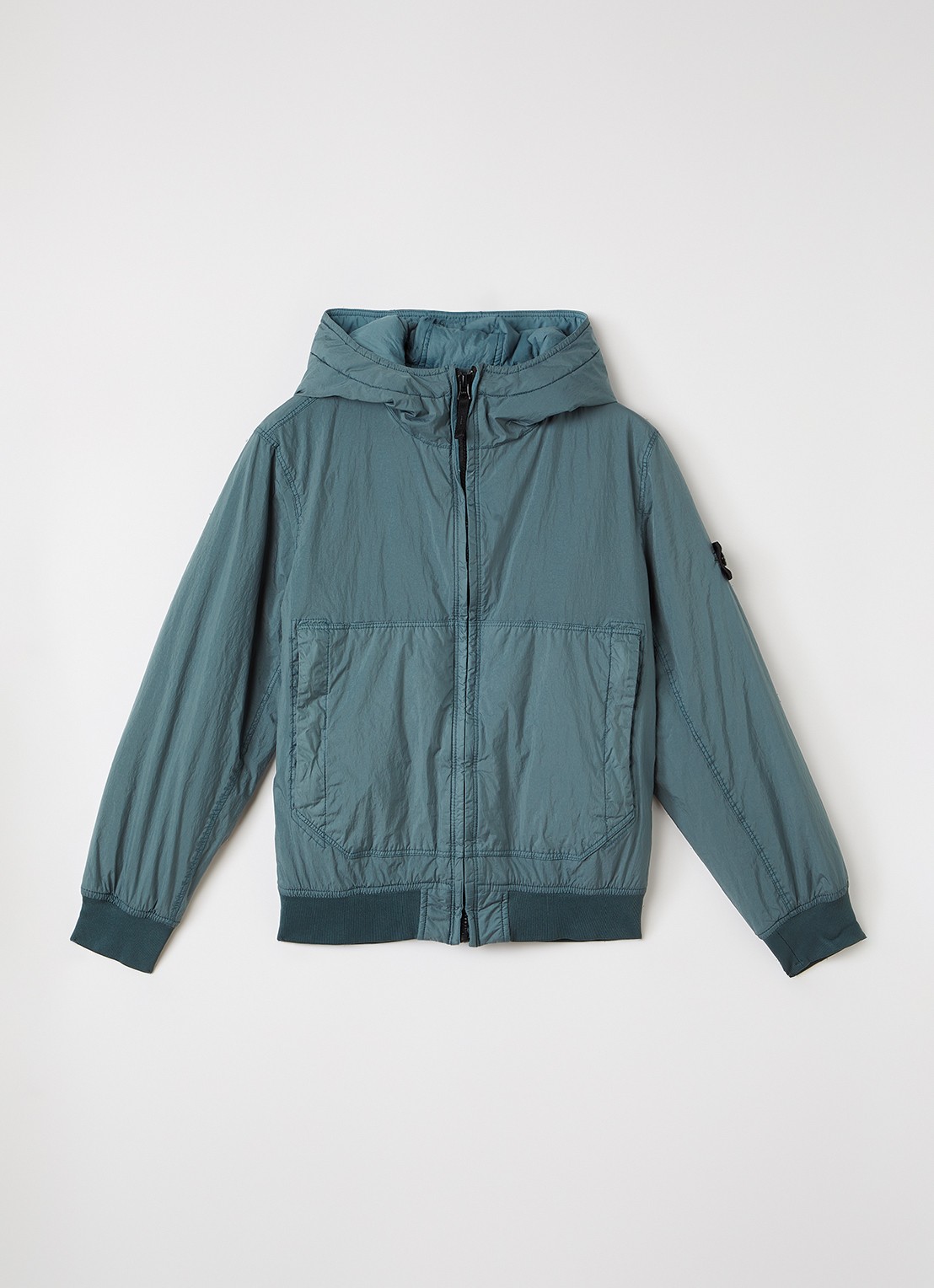 Stone Island 00003 windjack met logo - voorkant zeegroen