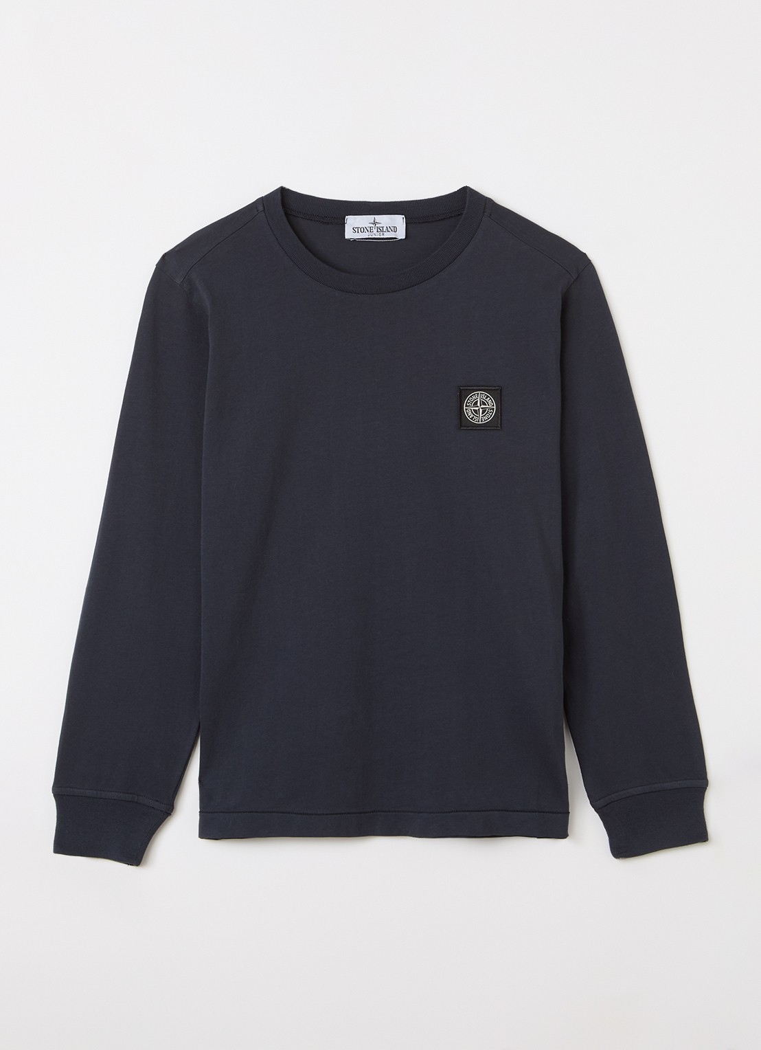 Stone Island 00004 longsleeve met logo - voorkant donkerblauw