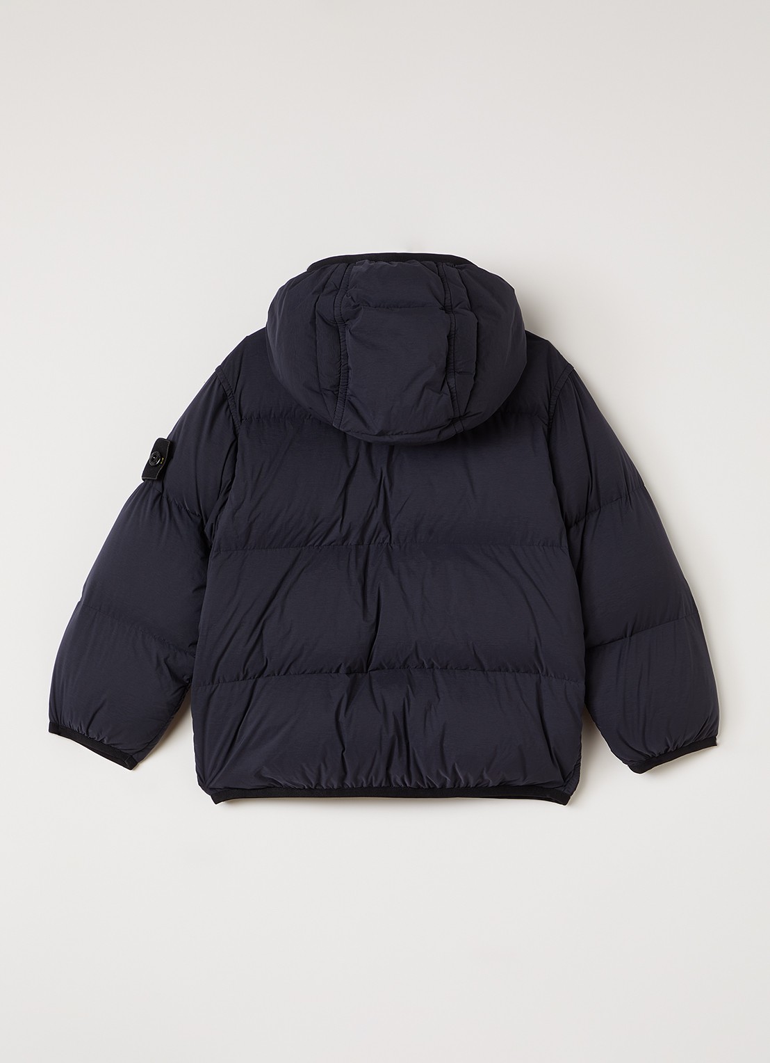 Stone Island 00004 puffer jack met capuchon en ritszakken - achterkant donkerblauw