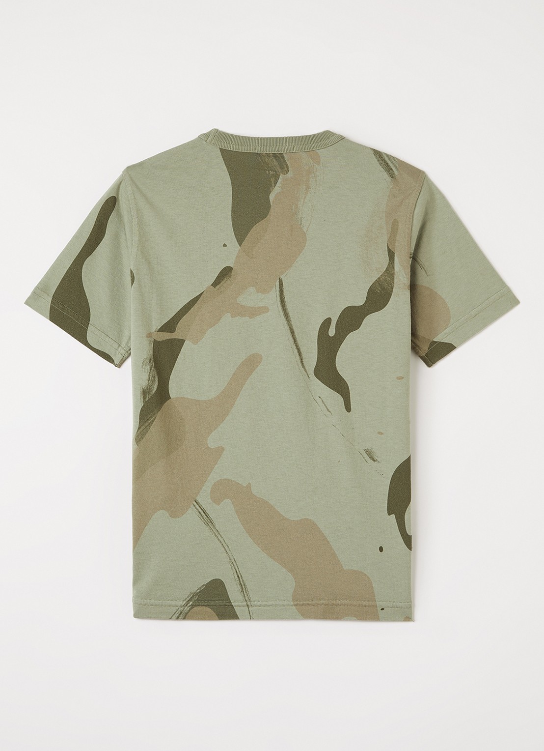Stone Island 00004 T-shirt met camouflageprint en logo - voorkant 2 legergroen