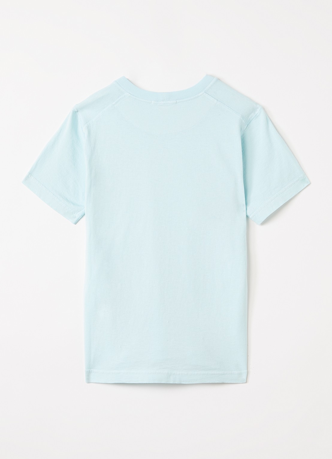 Stone Island 00005 T-shirt met logo - voorkant 2 lichtblauw