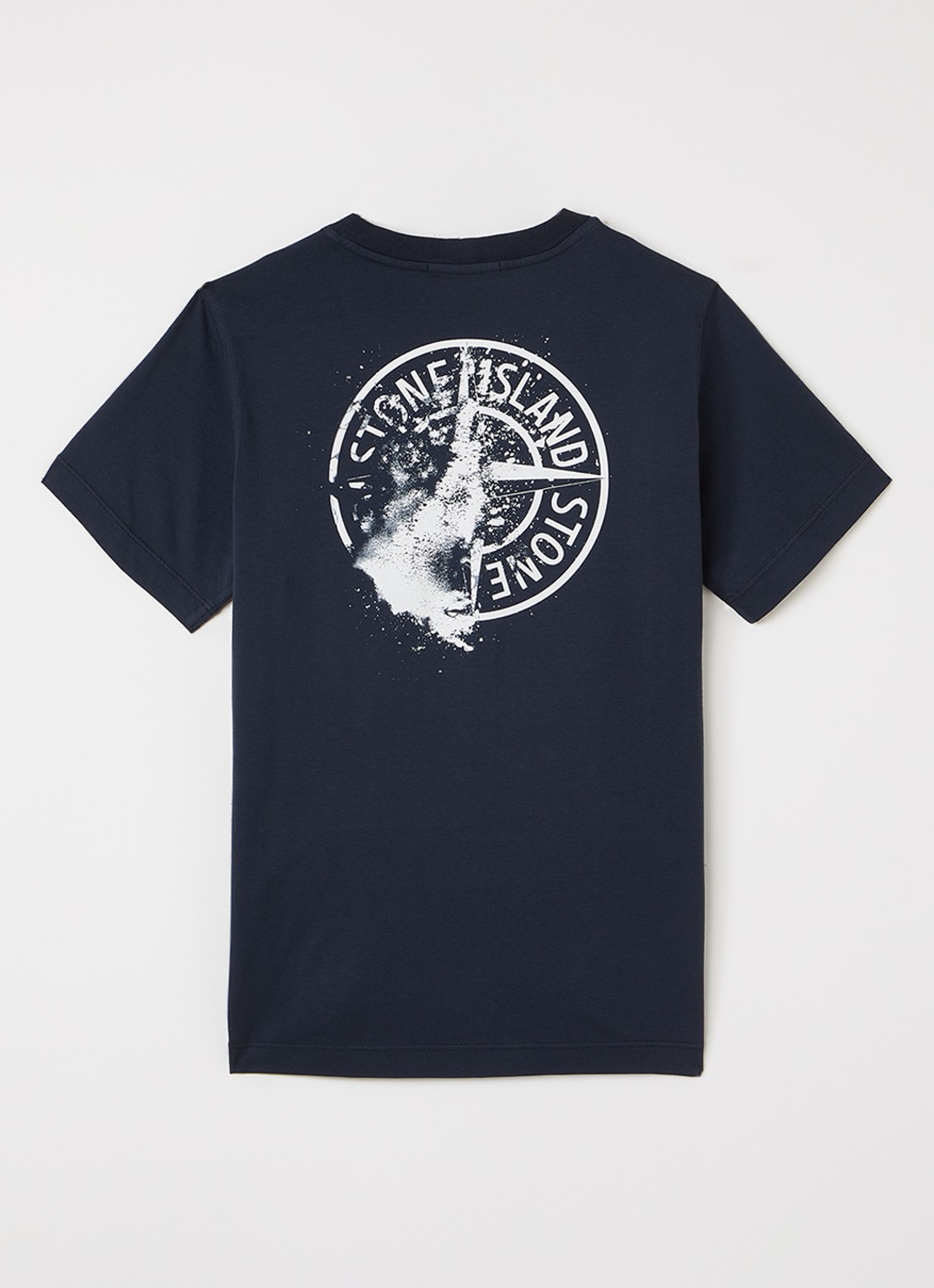 Stone Island 00005 T-shirt met logo - voorkant 2 donkerblauw