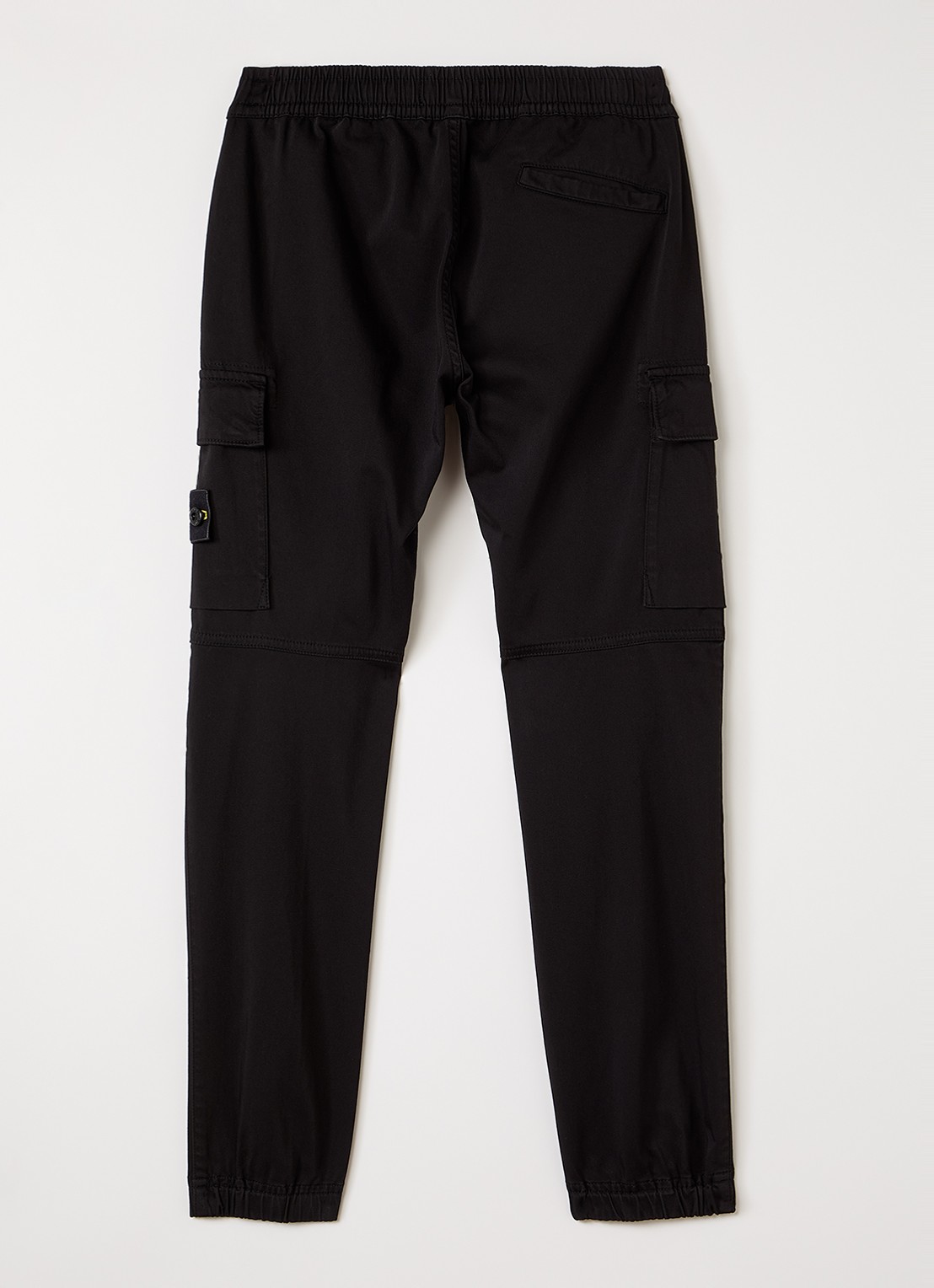 Stone Island 00006 tapered fit cargobroek met logo - voorkant 2 zwart