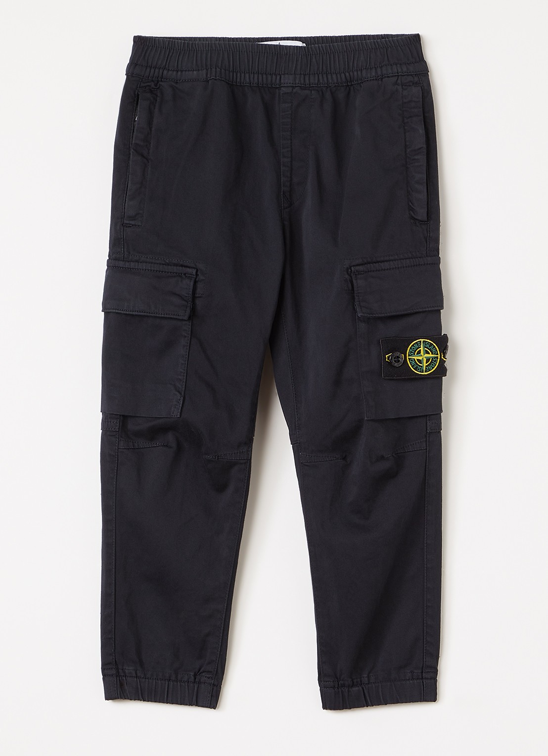 Stone Island 00006 tapered fit cargobroek met logo - voorkant donkerblauw